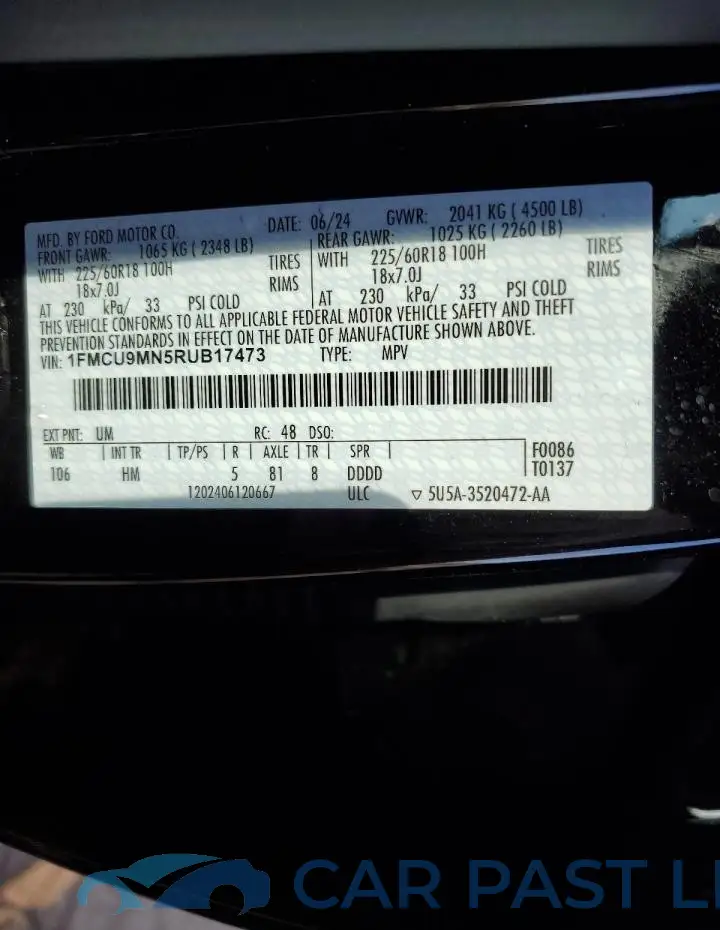1FMCU9MN5RUB17473# 13