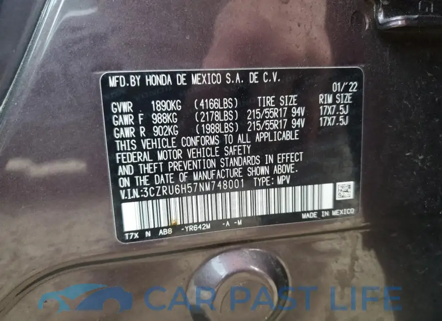 3CZRU6H57NM748001# 13