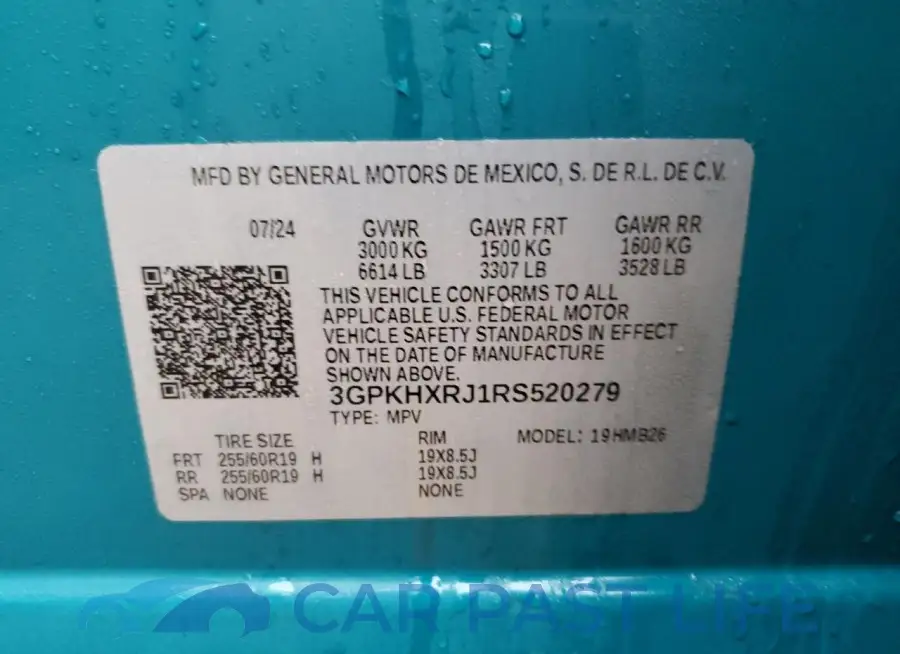 3GPKHXRJ1RS520279# 14
