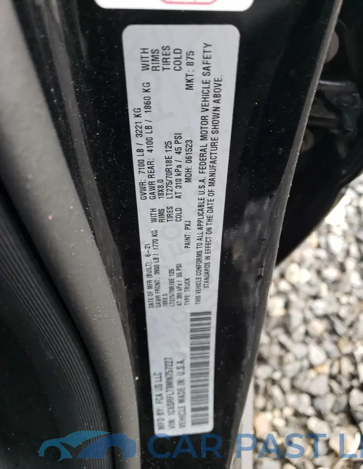 1C6SRFLT9MN757227# 12