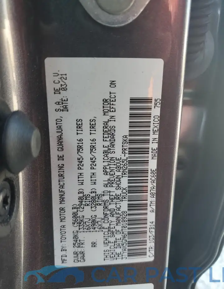 3TYAX5GN6MT018928# 13
