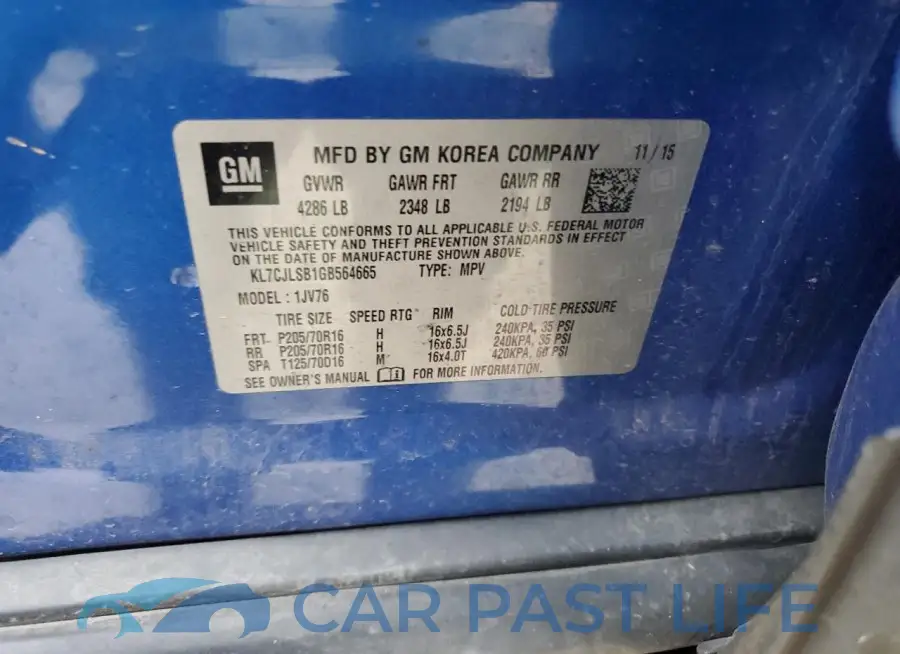 KL7CJLSB1GB564665# 14