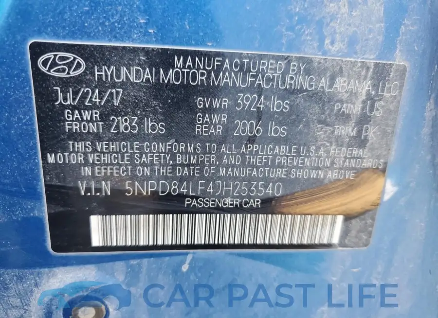 5NPD84LF4JH253540# 12