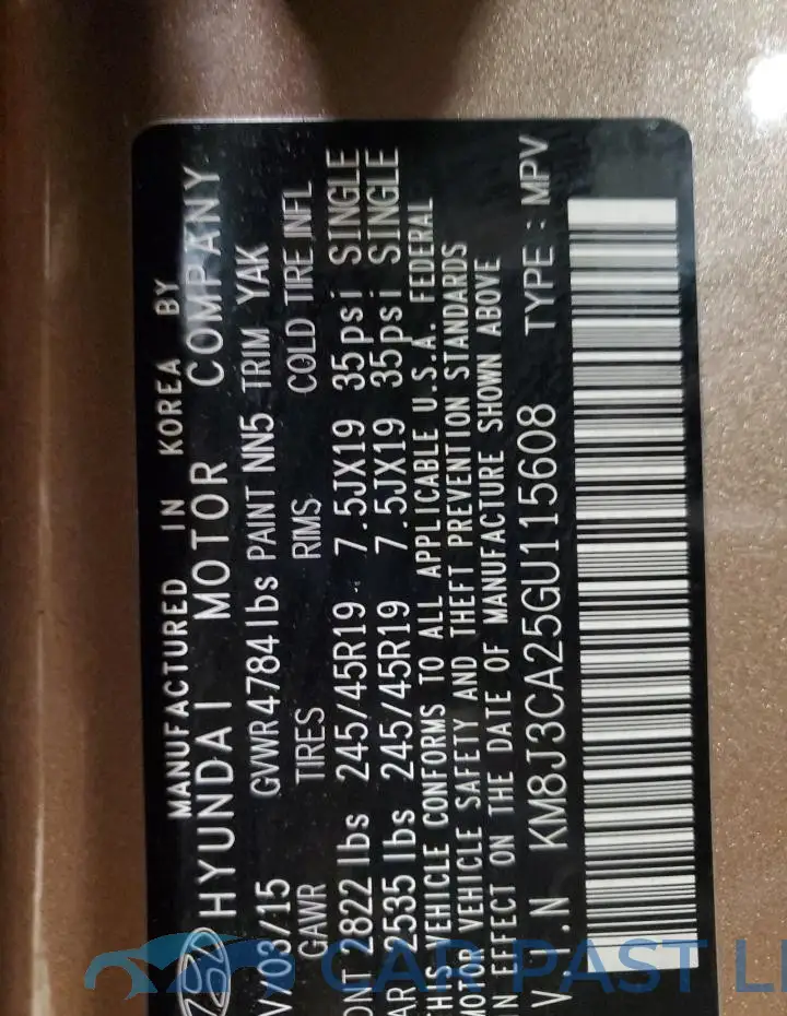 KM8J3CA25GU115608# 14