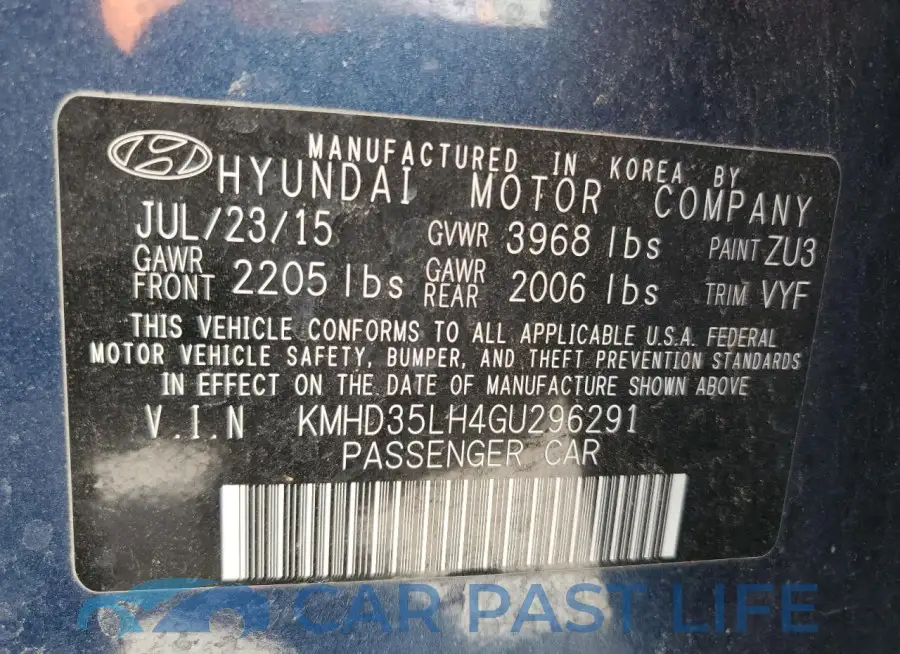 KMHD35LH4GU296291# 12