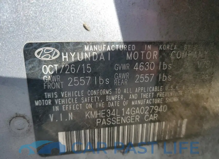 KMHE34L14GA027940# 12