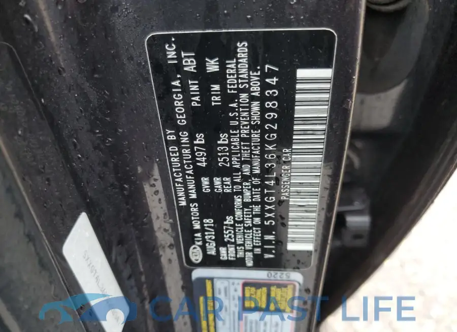 5XXGT4L36KG298347# 12