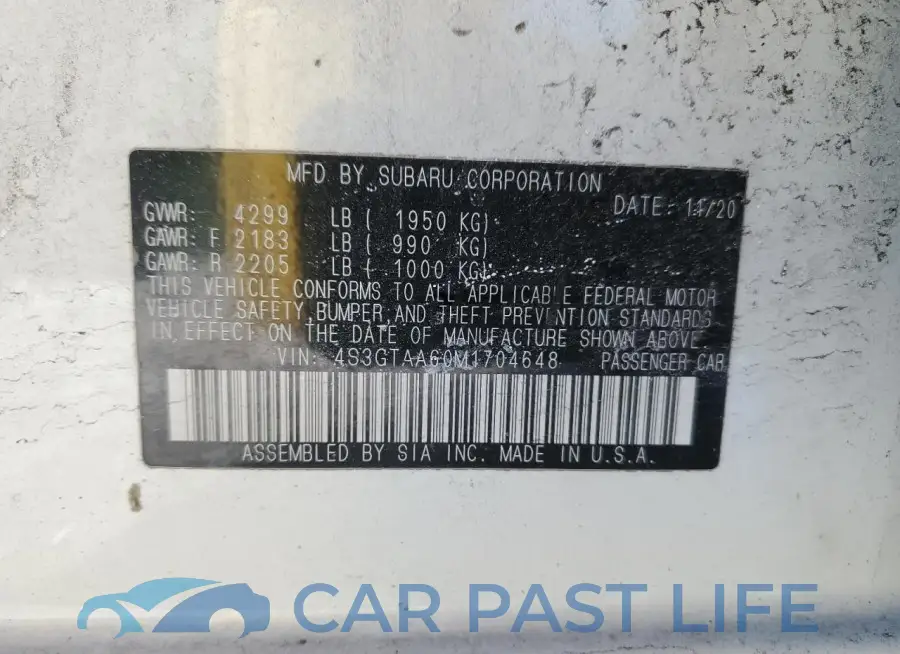 4S3GTAA60M1704648# 13