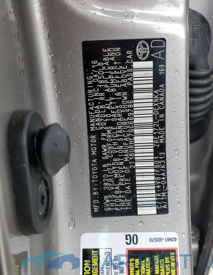 2T1BURHE7GC669786# 12