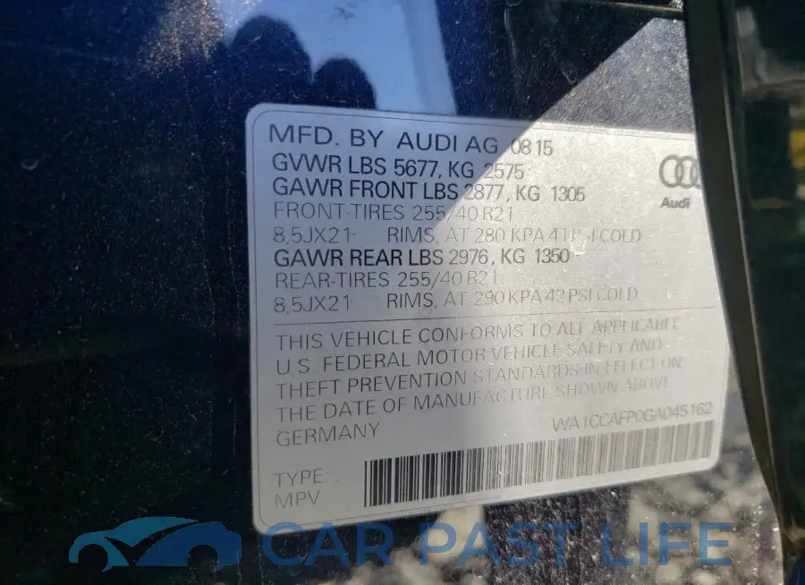 WA1CCAFP0GA045162# 13