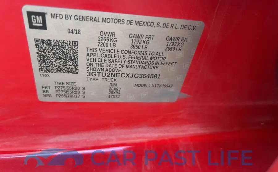 3GTU2NECXJG364581# 10
