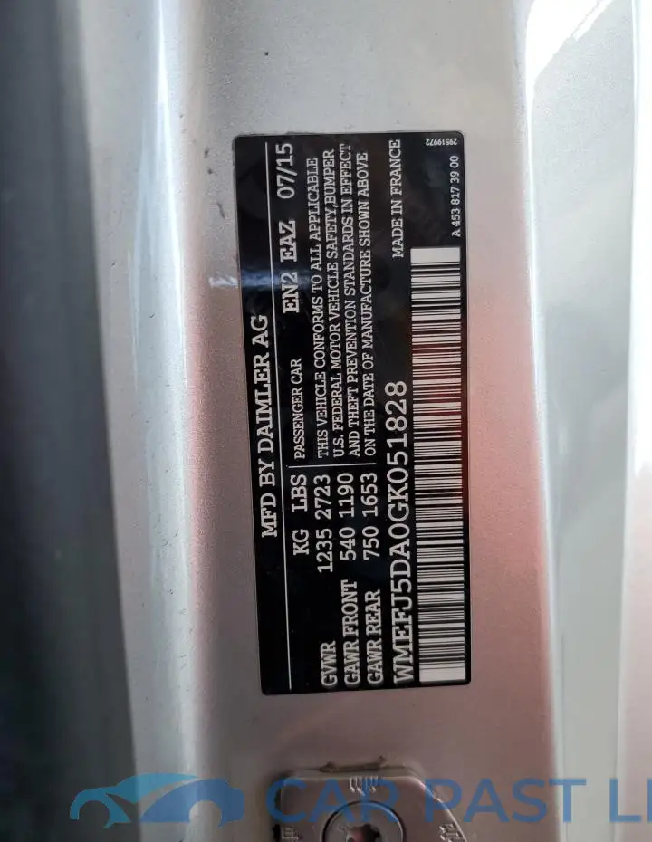 WMEFJ5DA0GK051828# 12
