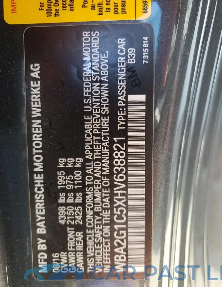 WBA2G1C5XHV638821# 13