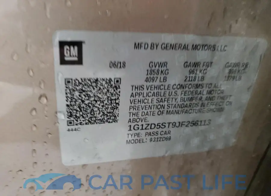 1G1ZD5ST9JF256113# 12