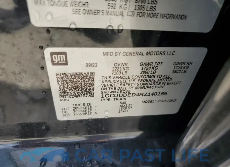 1GCUDDED4RZ140165# 12
