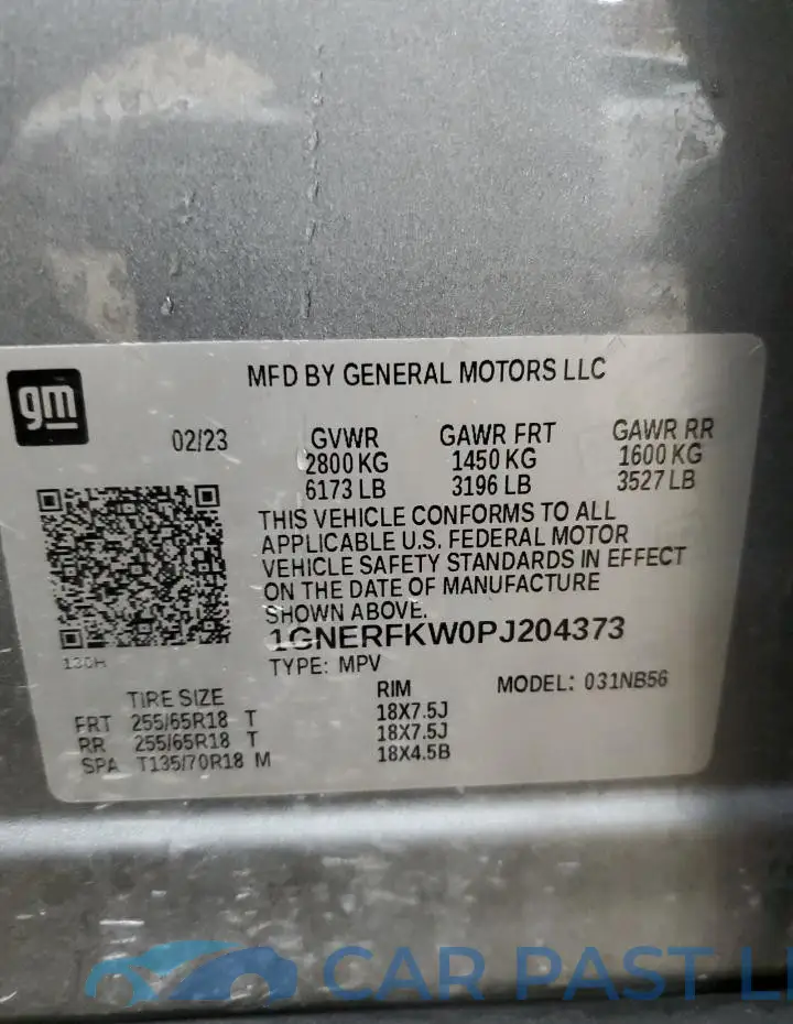 1GNERFKW0PJ204373# 14