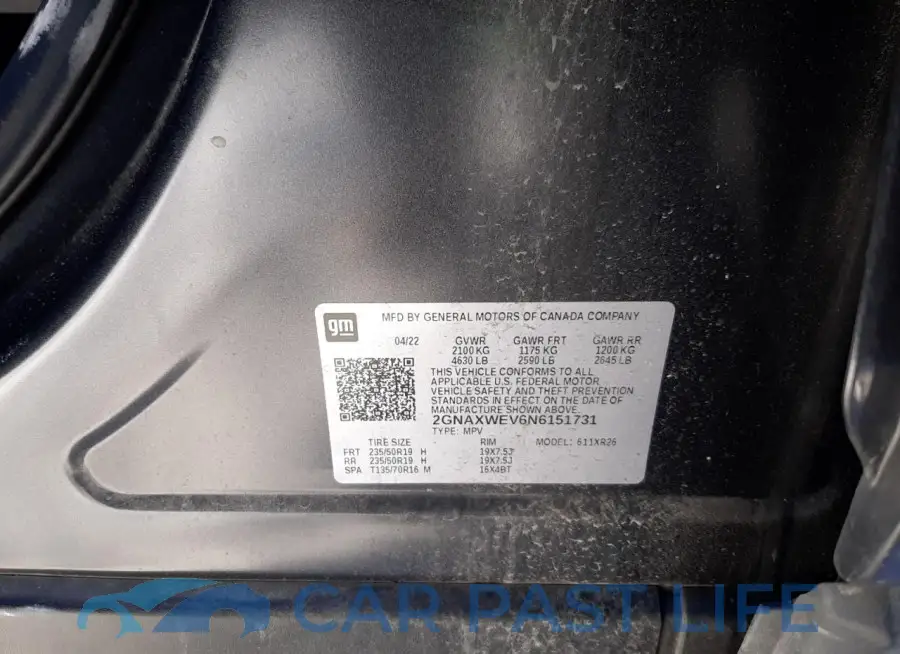 2GNAXWEV6N6151731# 13