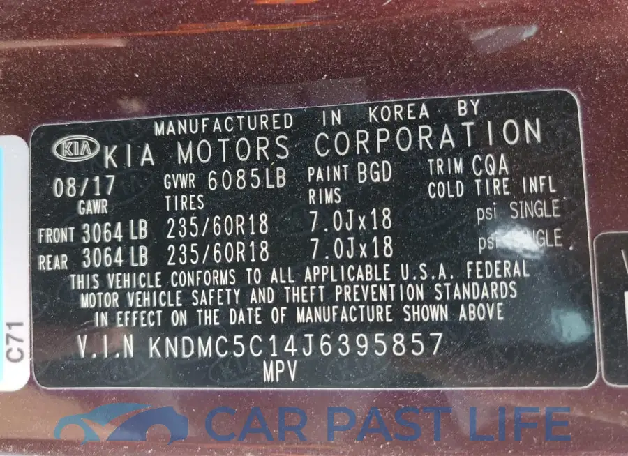 KNDMC5C14J6395857# 13