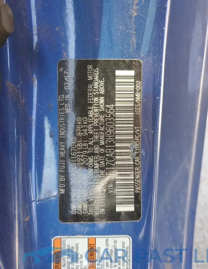 JF1ZCAB13H9603564# 12