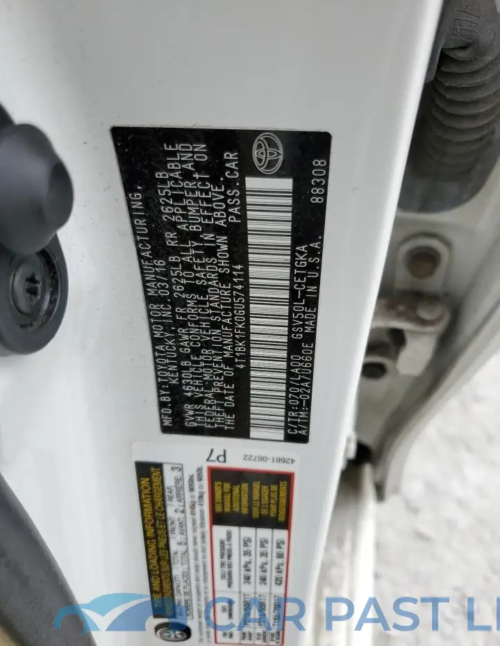 4T1BK1FK0GU574114# 12