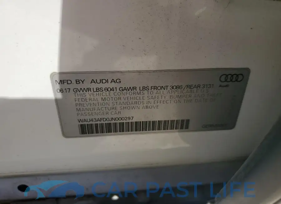 WAU43AFD0JN000297# 12