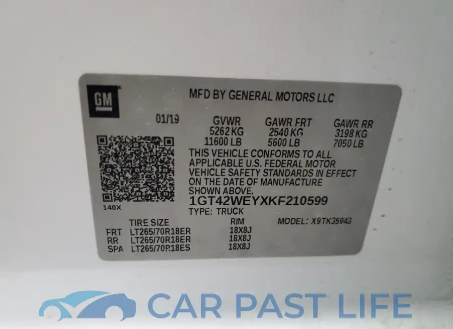 1GT42WEYXKF210599# 12