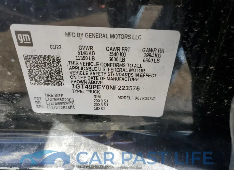 1GT49PEY0NF223576# 12