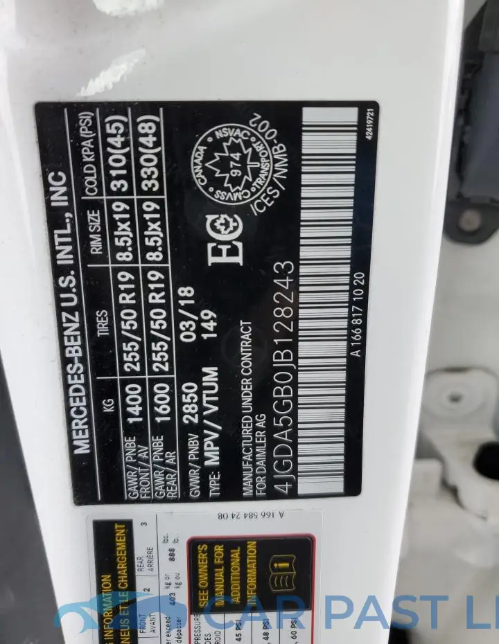 4JGDA5GB0JB128243# 14