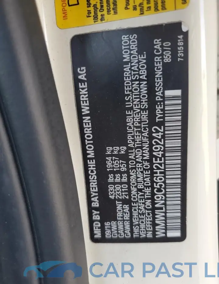 WMWLN9C56H2E49242# 14