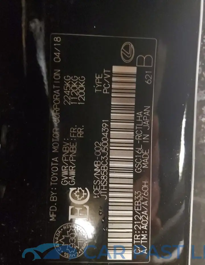 JTHS85BC3J5004391# 13