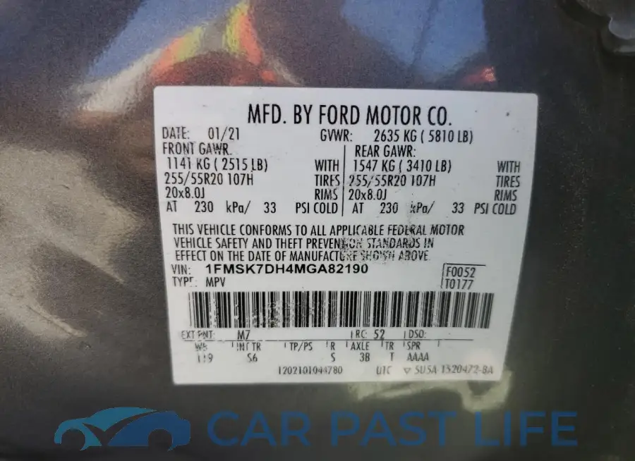 1FMSK7DH4MGA82190# 13