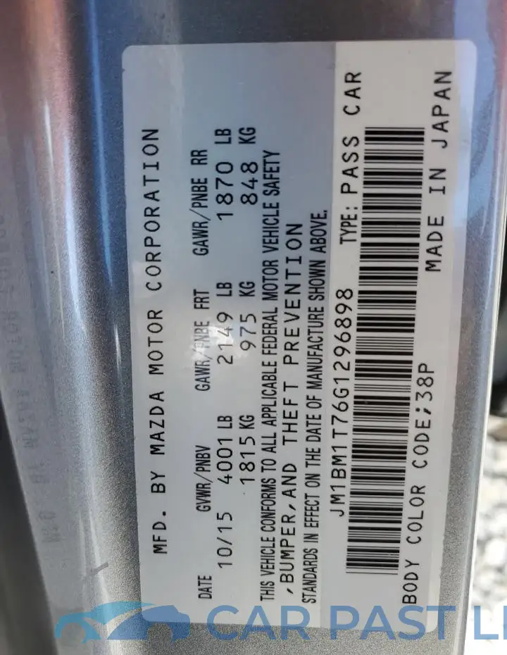 JM1BM1T76G1296898# 12