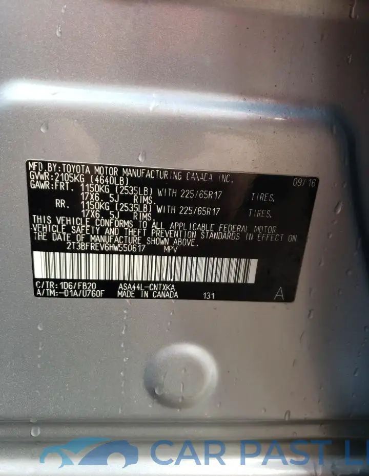 2T3BFREV6HW550617# 12