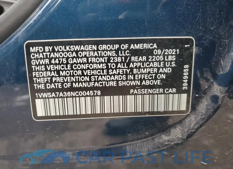 1VWSA7A36NC004578# 12