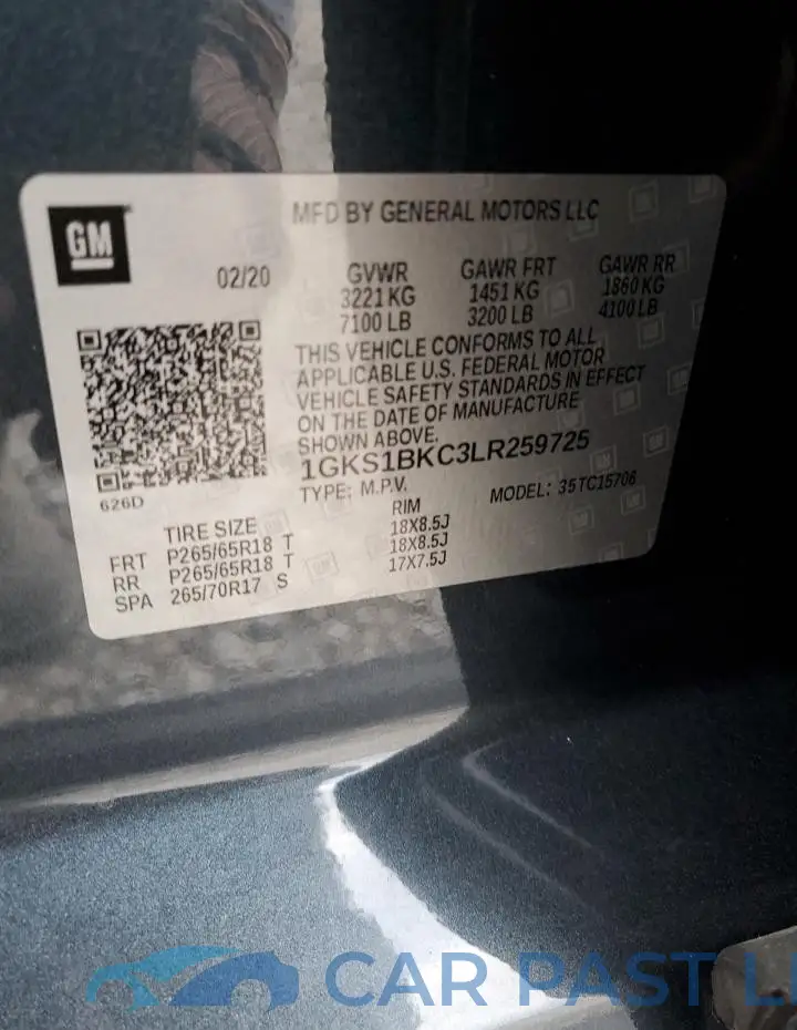 1GKS1BKC3LR259725# 13