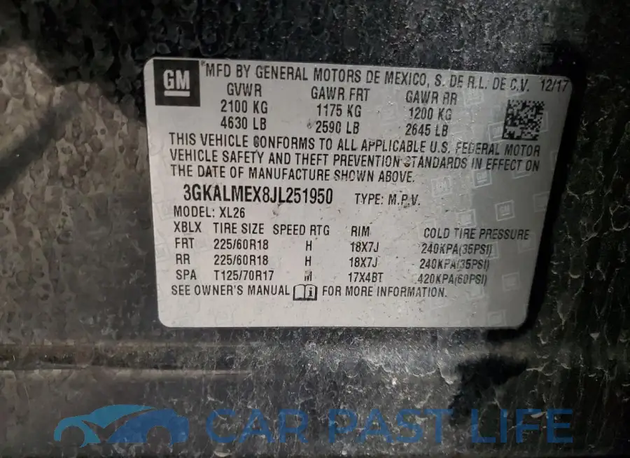 3GKALMEX8JL251950# 13