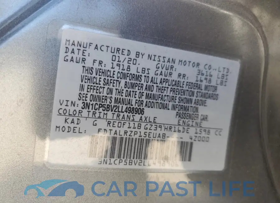 3N1CP5BV2LL498906# 12