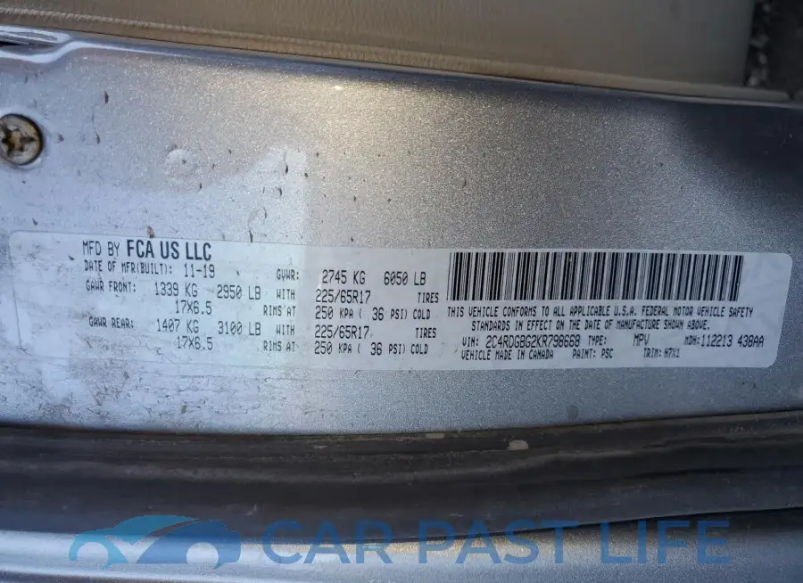 2C4RDGBG2KR798668# 13
