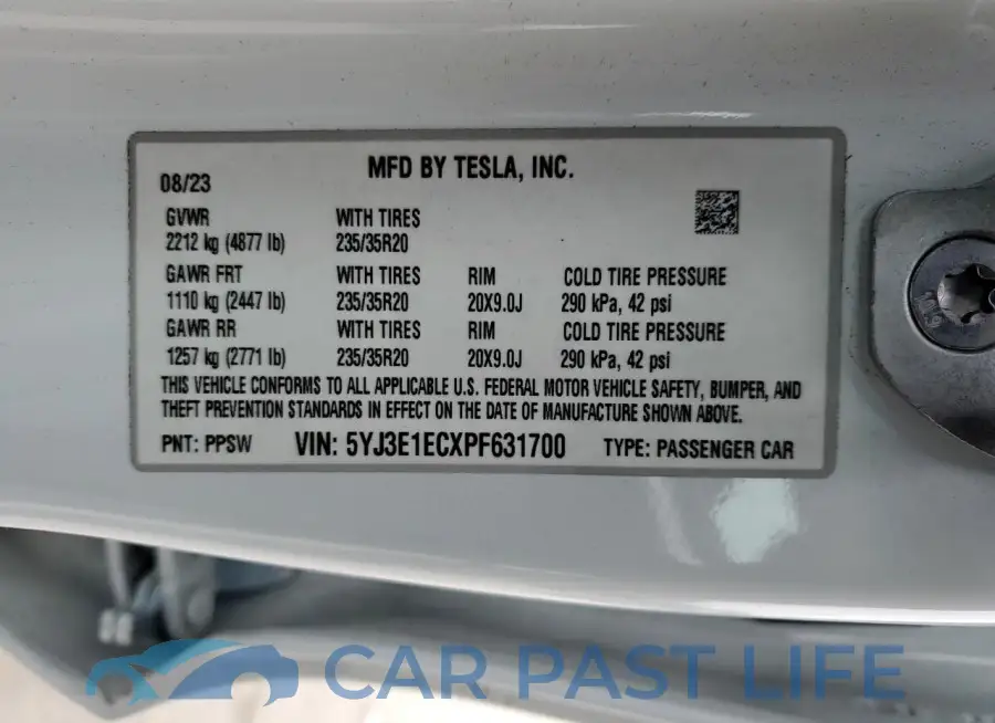 5YJ3E1ECXPF631700# 14