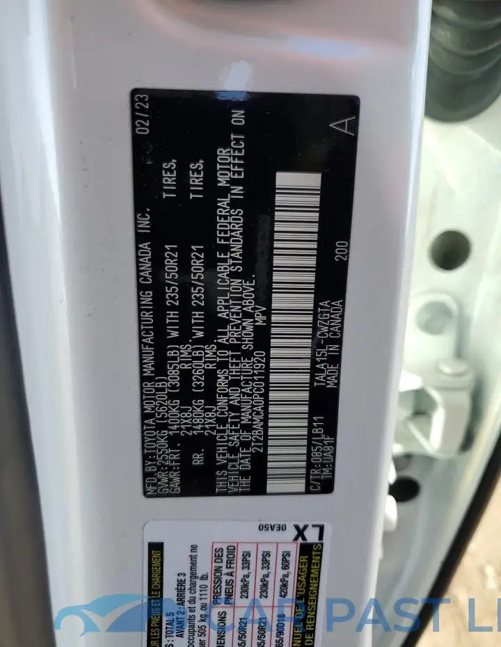2T2BAMCA0PC011920# 14