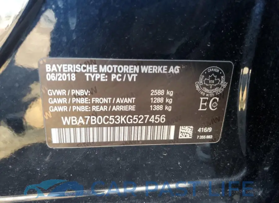 WBA7B0C53KG527456# 12