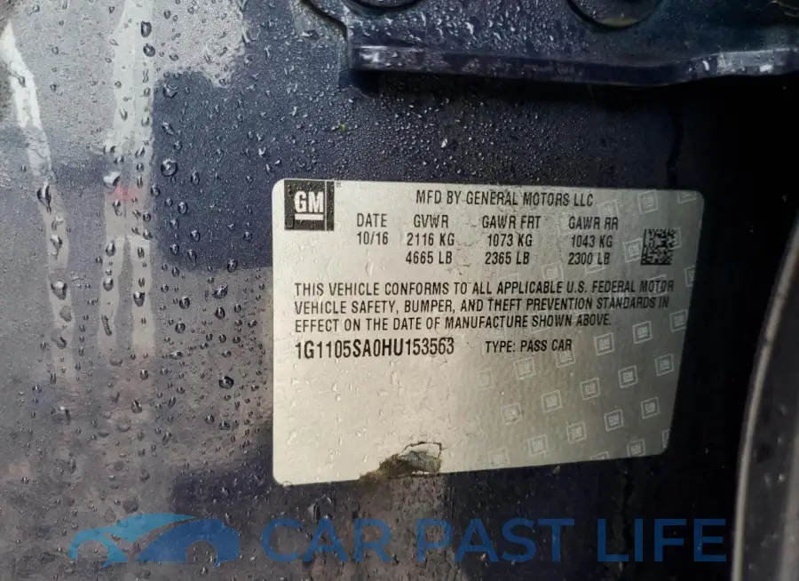 1G1105SA0HU153563# 12