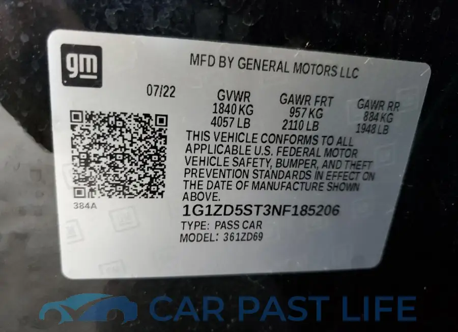 1G1ZD5ST3NF185206# 12
