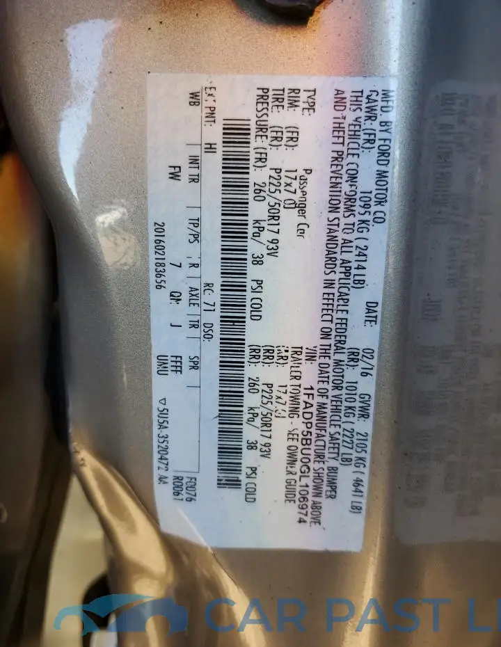 1FADP5BU0GL106974# 12