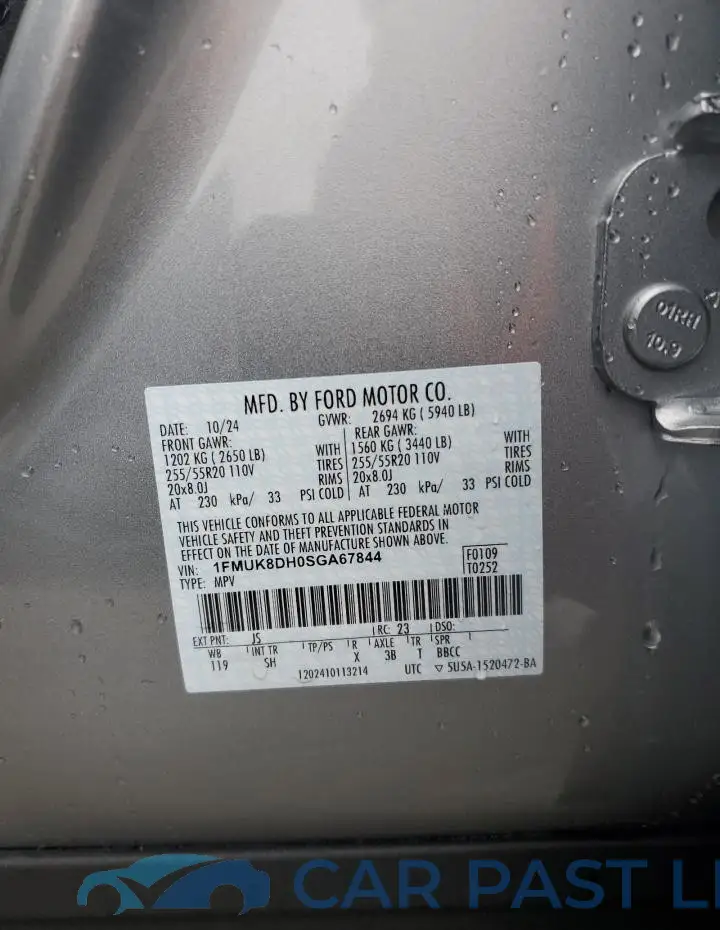 1FMUK8DH0SGA67844# 13