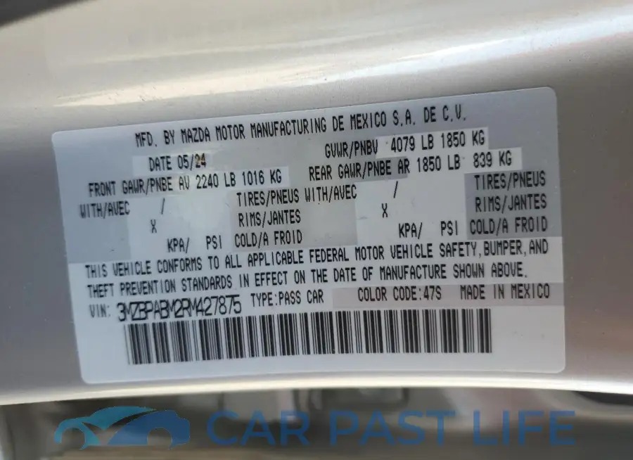 3MZBPABM2RM427875# 12