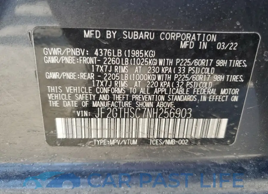 JF2GTHSC7NH256903# 13