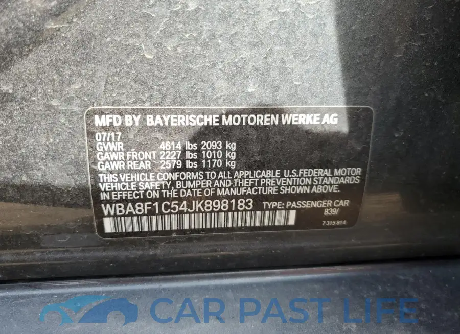 WBA8F1C54JK898183# 12