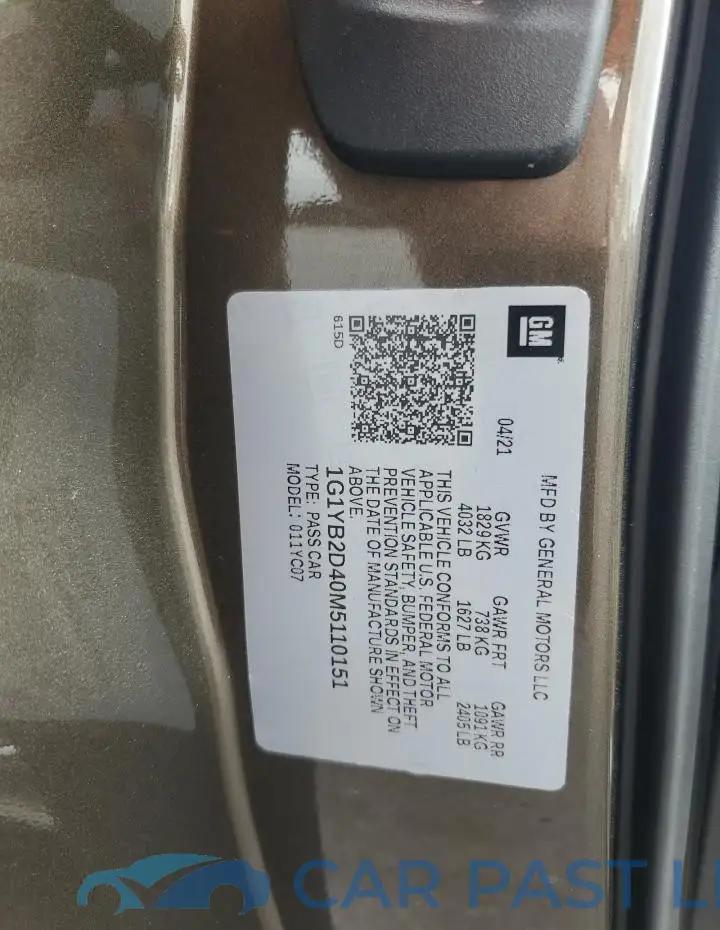 1G1YB2D40M5110151# 12