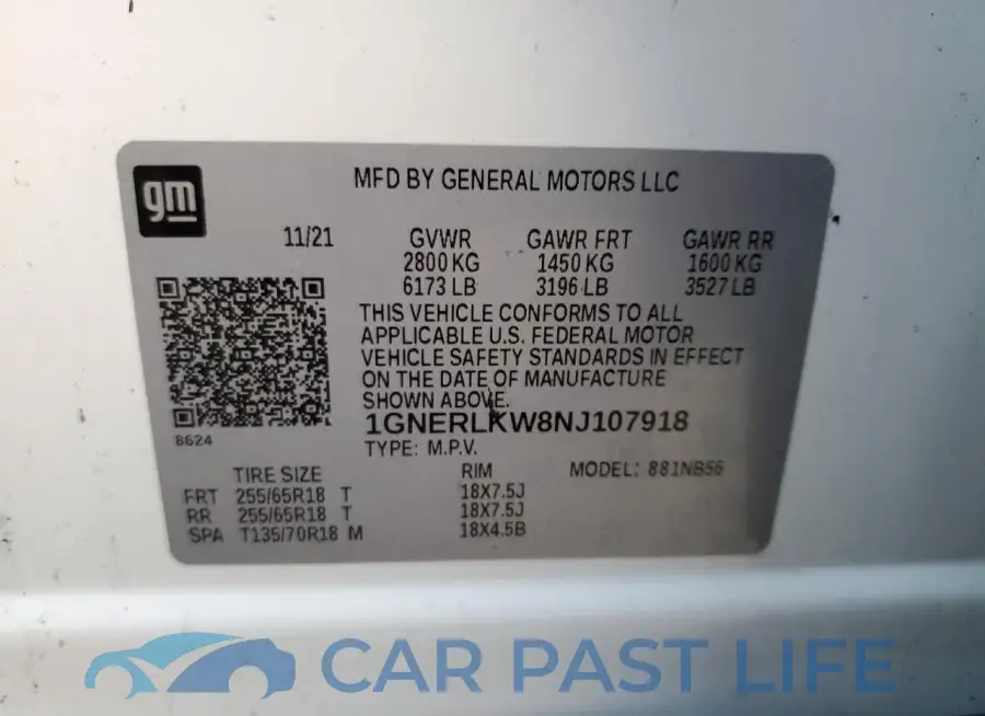 1GNERLKW8NJ107918# 13